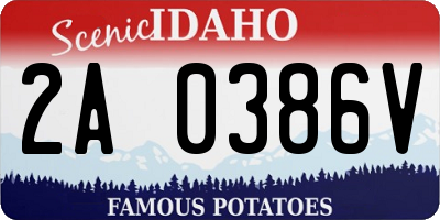 ID license plate 2A0386V