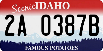 ID license plate 2A0387B