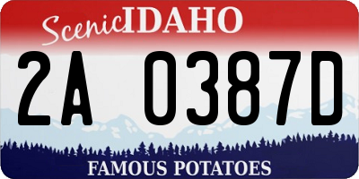 ID license plate 2A0387D