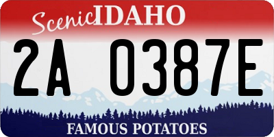 ID license plate 2A0387E