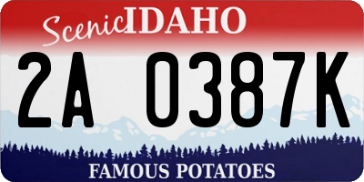 ID license plate 2A0387K