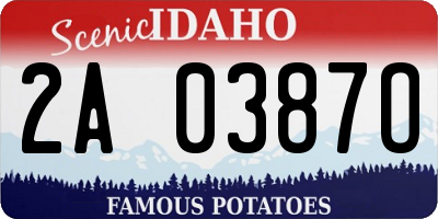 ID license plate 2A0387O