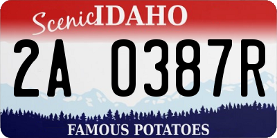 ID license plate 2A0387R