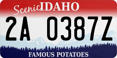 ID license plate 2A0387Z