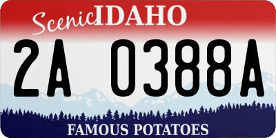 ID license plate 2A0388A