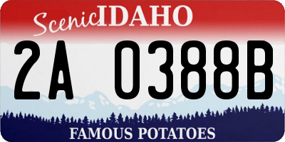 ID license plate 2A0388B