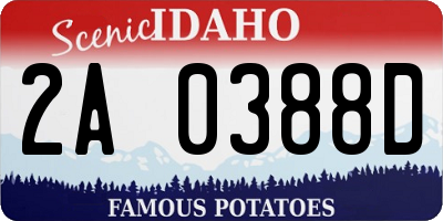 ID license plate 2A0388D