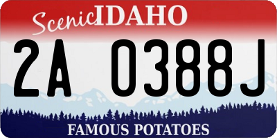 ID license plate 2A0388J