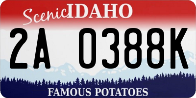 ID license plate 2A0388K
