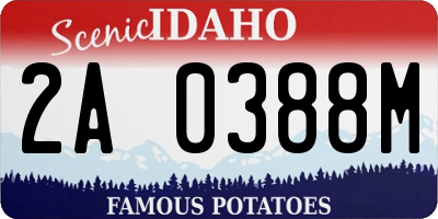 ID license plate 2A0388M
