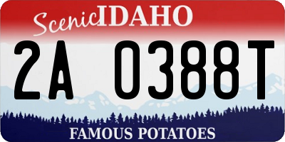 ID license plate 2A0388T