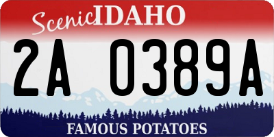 ID license plate 2A0389A