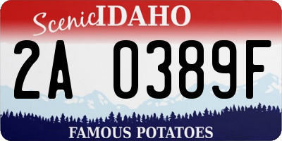 ID license plate 2A0389F