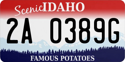 ID license plate 2A0389G