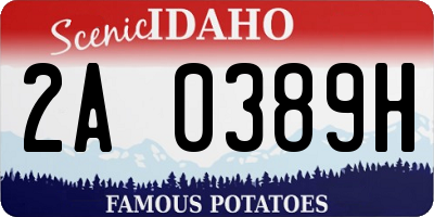 ID license plate 2A0389H