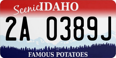 ID license plate 2A0389J