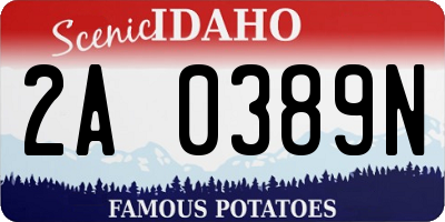 ID license plate 2A0389N