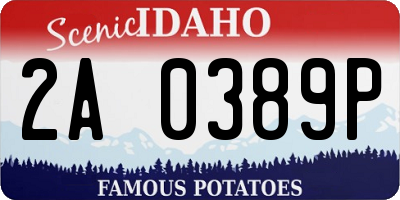 ID license plate 2A0389P