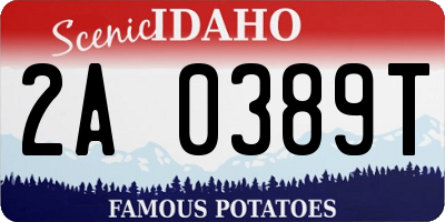 ID license plate 2A0389T