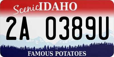ID license plate 2A0389U