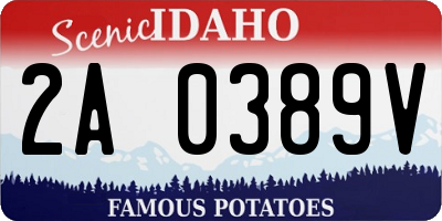 ID license plate 2A0389V