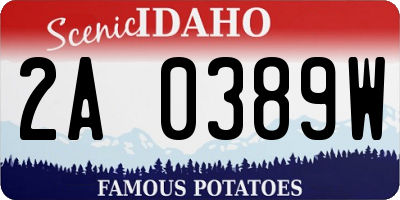 ID license plate 2A0389W