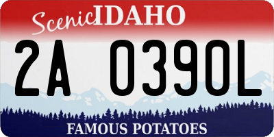 ID license plate 2A0390L