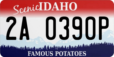 ID license plate 2A0390P