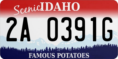 ID license plate 2A0391G