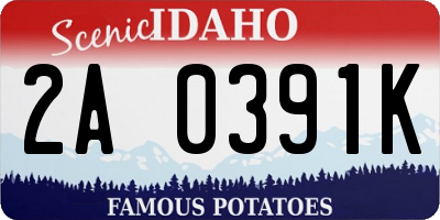 ID license plate 2A0391K