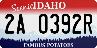 ID license plate 2A0392R