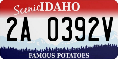 ID license plate 2A0392V