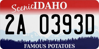 ID license plate 2A0393D