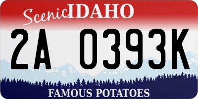 ID license plate 2A0393K