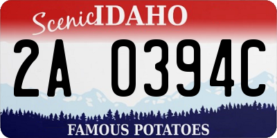 ID license plate 2A0394C