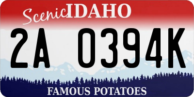 ID license plate 2A0394K