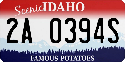 ID license plate 2A0394S