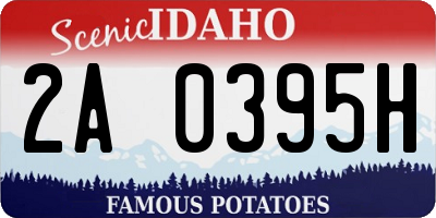 ID license plate 2A0395H