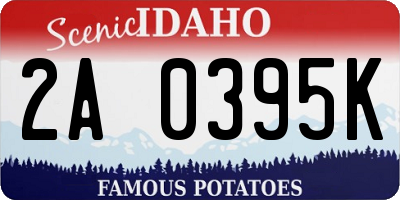 ID license plate 2A0395K