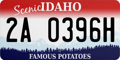 ID license plate 2A0396H