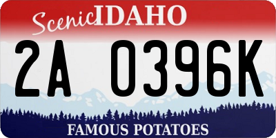 ID license plate 2A0396K