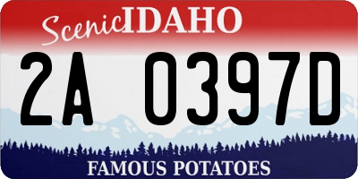 ID license plate 2A0397D
