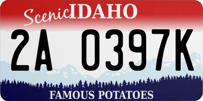 ID license plate 2A0397K