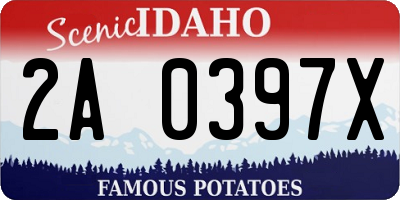 ID license plate 2A0397X