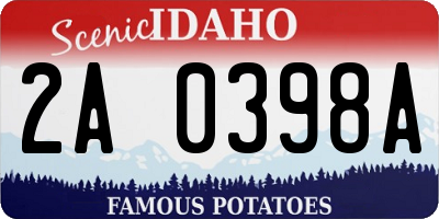 ID license plate 2A0398A