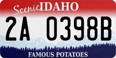 ID license plate 2A0398B