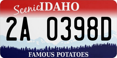 ID license plate 2A0398D
