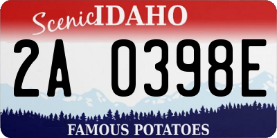 ID license plate 2A0398E