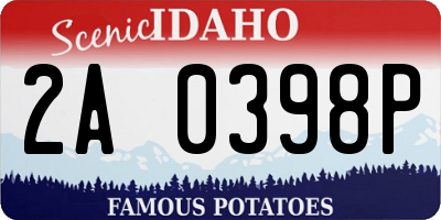 ID license plate 2A0398P