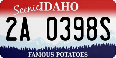 ID license plate 2A0398S